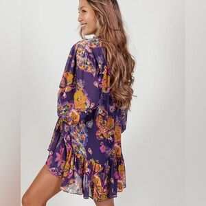 Free People Ibiza Nights Mini Dress Floral Size Medium